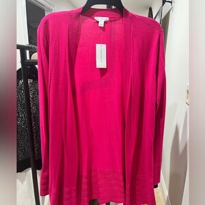 Charter Club Fuchsia Open Front Cardigan